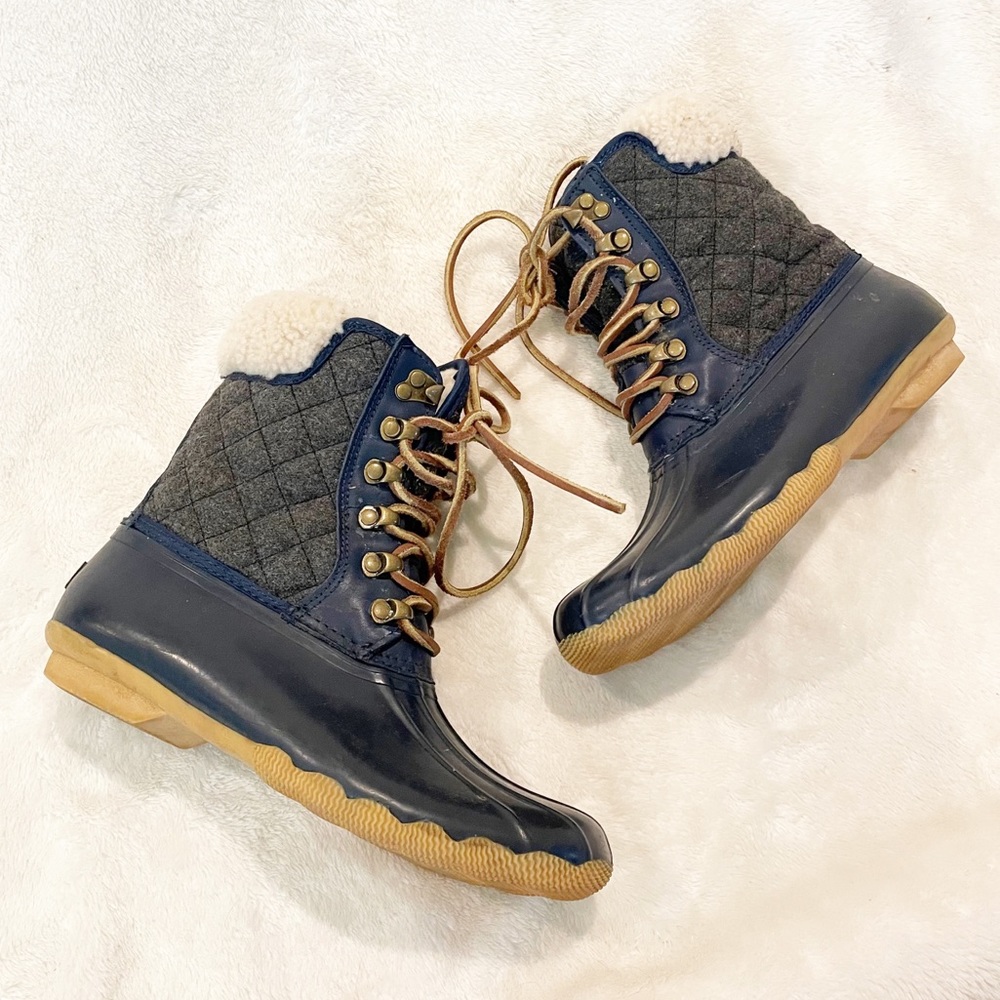 Sperry Saltwater Duck Boots Rubber Wool Shearling